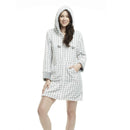 Women's Mid-thigh Hooded Plush Zippered Lounger