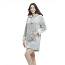 Women's Mid-thigh Hooded Plush Zippered Lounger
