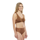 Carole Martin Full Freedom Front Closure Cotton Comfort Bra- Cafe